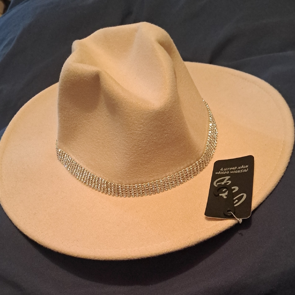 Nude Cowgirl Hat with Sequins